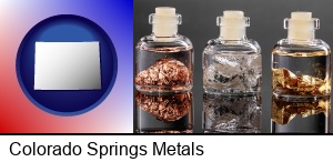 Colorado Springs, Colorado - gold, silver, and copper nuggets