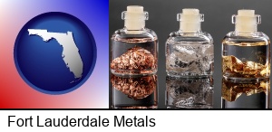 Fort Lauderdale, Florida - gold, silver, and copper nuggets