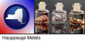 Hauppauge, New York - gold, silver, and copper nuggets