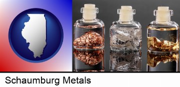 gold, silver, and copper nuggets in Schaumburg, IL