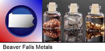 gold, silver, and copper nuggets in Beaver Falls, PA