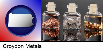 gold, silver, and copper nuggets in Croydon, PA