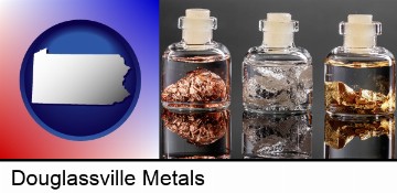 gold, silver, and copper nuggets in Douglassville, PA