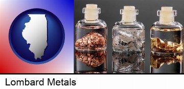 gold, silver, and copper nuggets in Lombard, IL