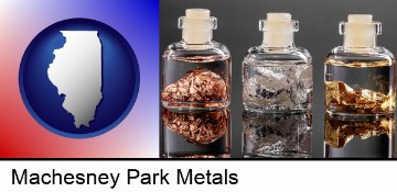 gold, silver, and copper nuggets in Machesney Park, IL