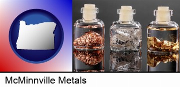 gold, silver, and copper nuggets in McMinnville, OR