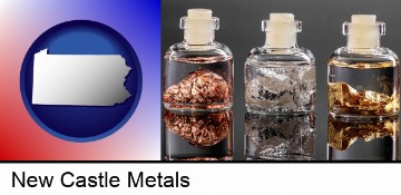 gold, silver, and copper nuggets in New Castle, PA