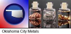 Oklahoma City, Oklahoma - gold, silver, and copper nuggets