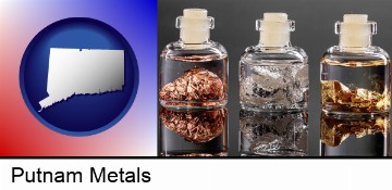 gold, silver, and copper nuggets in Putnam, CT