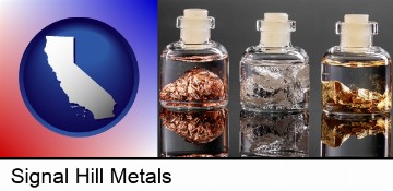 gold, silver, and copper nuggets in Signal Hill, CA