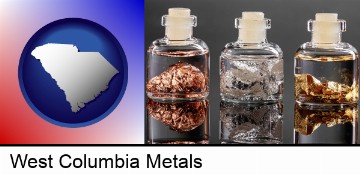 gold, silver, and copper nuggets in West Columbia, SC