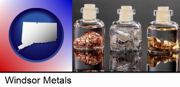 gold, silver, and copper nuggets in Windsor, CT